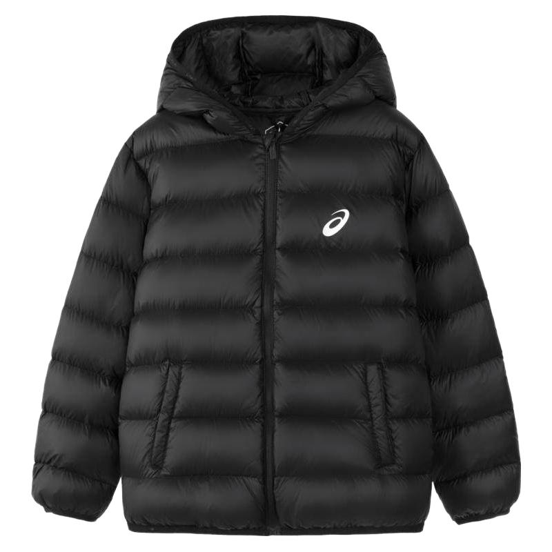 asics亚瑟士童装2024冬季男女中大儿童舒适连帽轻薄羽绒服