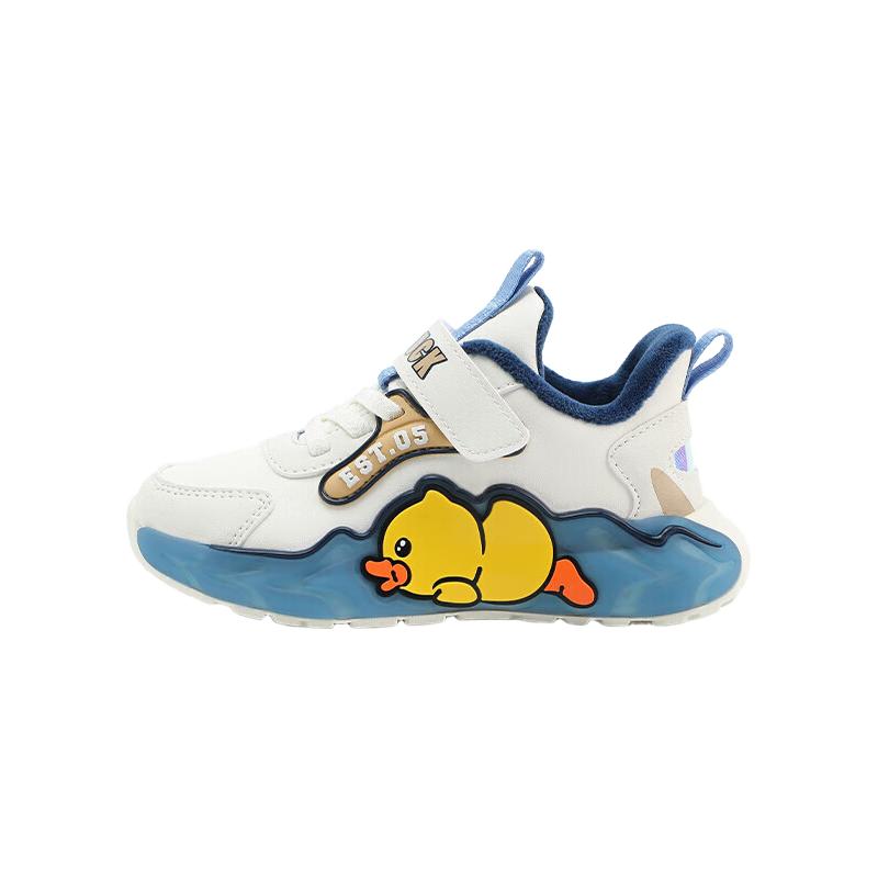 B.Duck【5折】小黄鸭童鞋男女童运动鞋冬季新款二棉保暖休闲鞋棉鞋 黑色 23 码脚长13.6-14.1cm