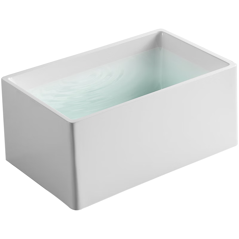 果敢 北欧简约独立式浴缸薄边亚克力小卫生间日式深泡浴缸025 全白独立缸(不含龙头) 1m