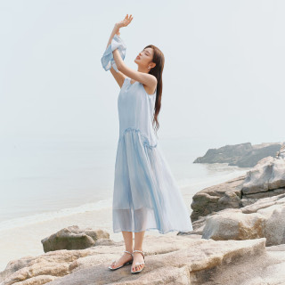 范思蓝恩 设计感背心拼接 女士连衣裙