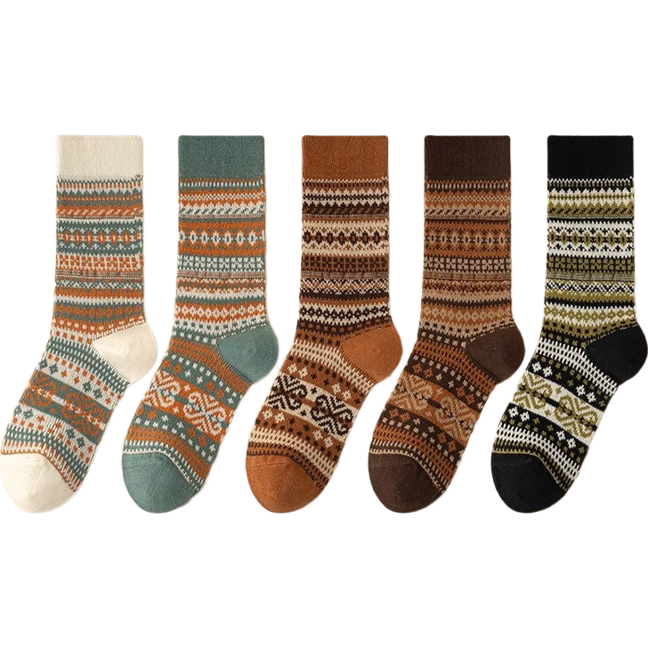  勋阳宇乐 民族风 女士中筒袜