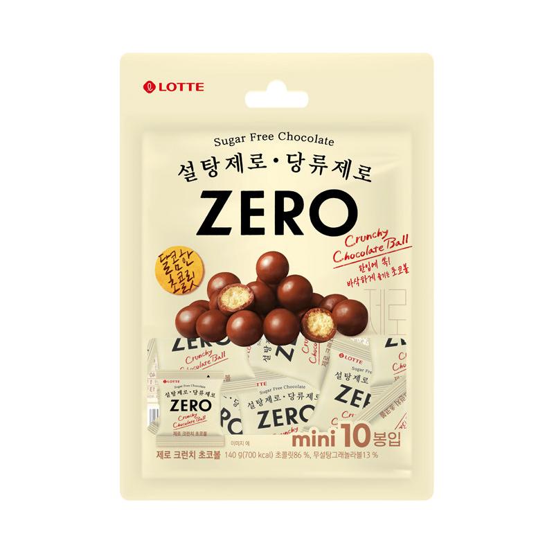  LOTTE/乐天 零糖 无糖夹心糖果 ZERO零糖巧克力豆140g*2袋