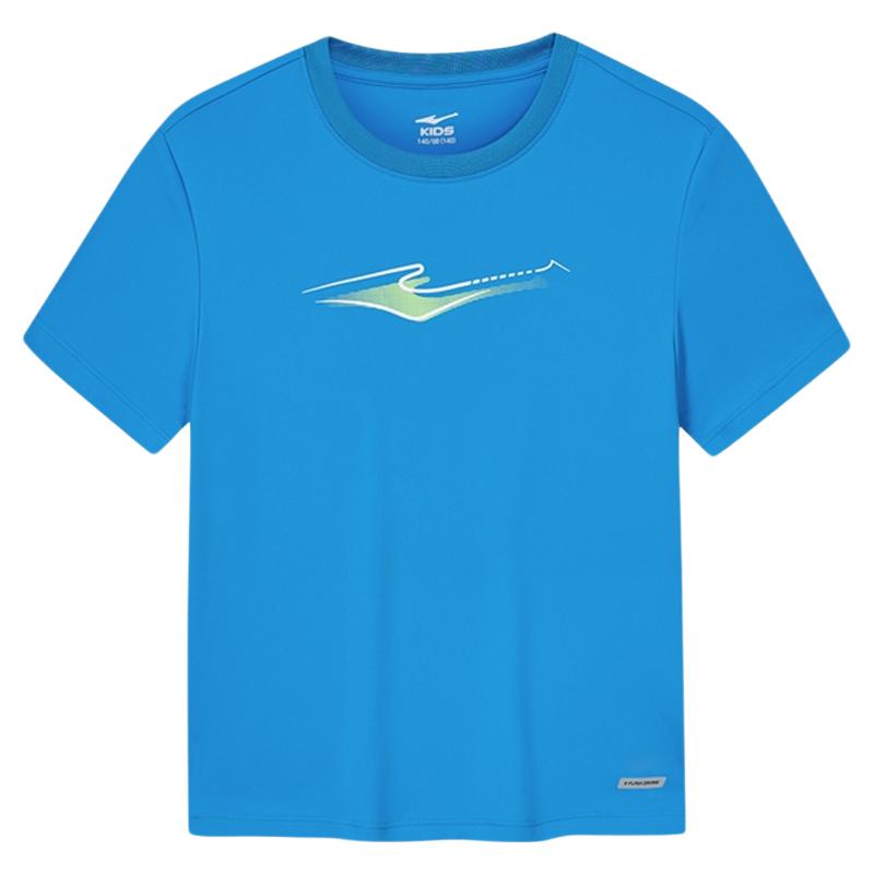  ERKE/鸿星尔克 速干 儿童短袖T恤  浮潜蓝-【冰立方-透气速干】 170