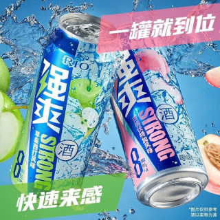 锐澳 强爽8度/微醺小美好系列【共6瓶】强爽5罐(白桃2葡萄2荔枝1)+饮料