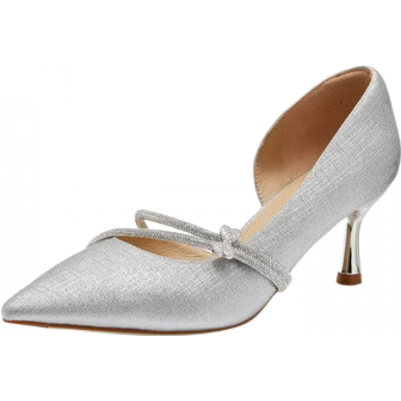  BeLLE/百丽 优雅细高跟 女士高跟鞋 银色 38