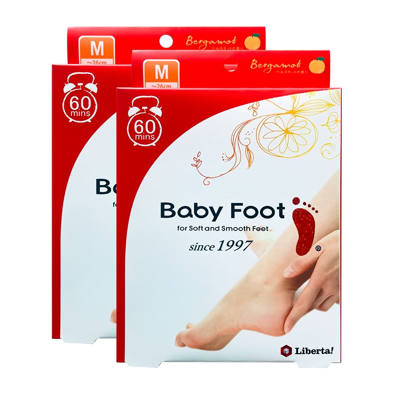  Baby Foot 天然果酸植物 女士足膜套装  2盒