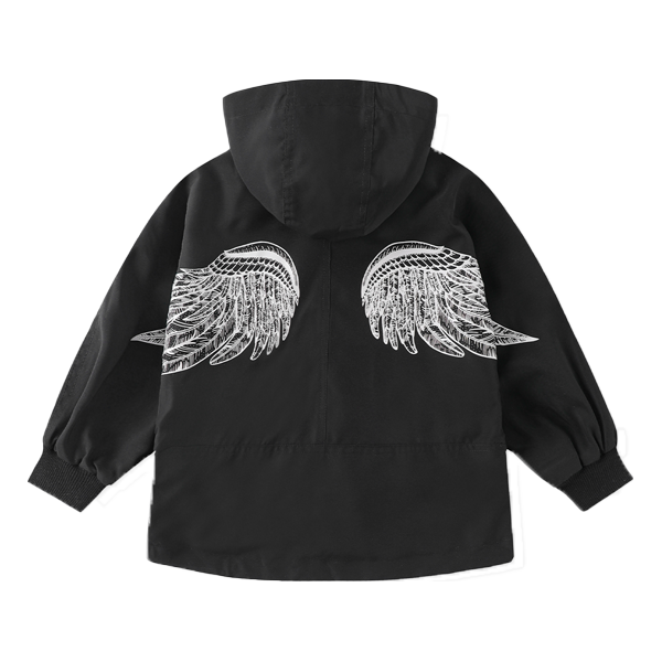  ABCKIDS 后背翅膀图案 儿童棉服  黑色-24年升级版 170