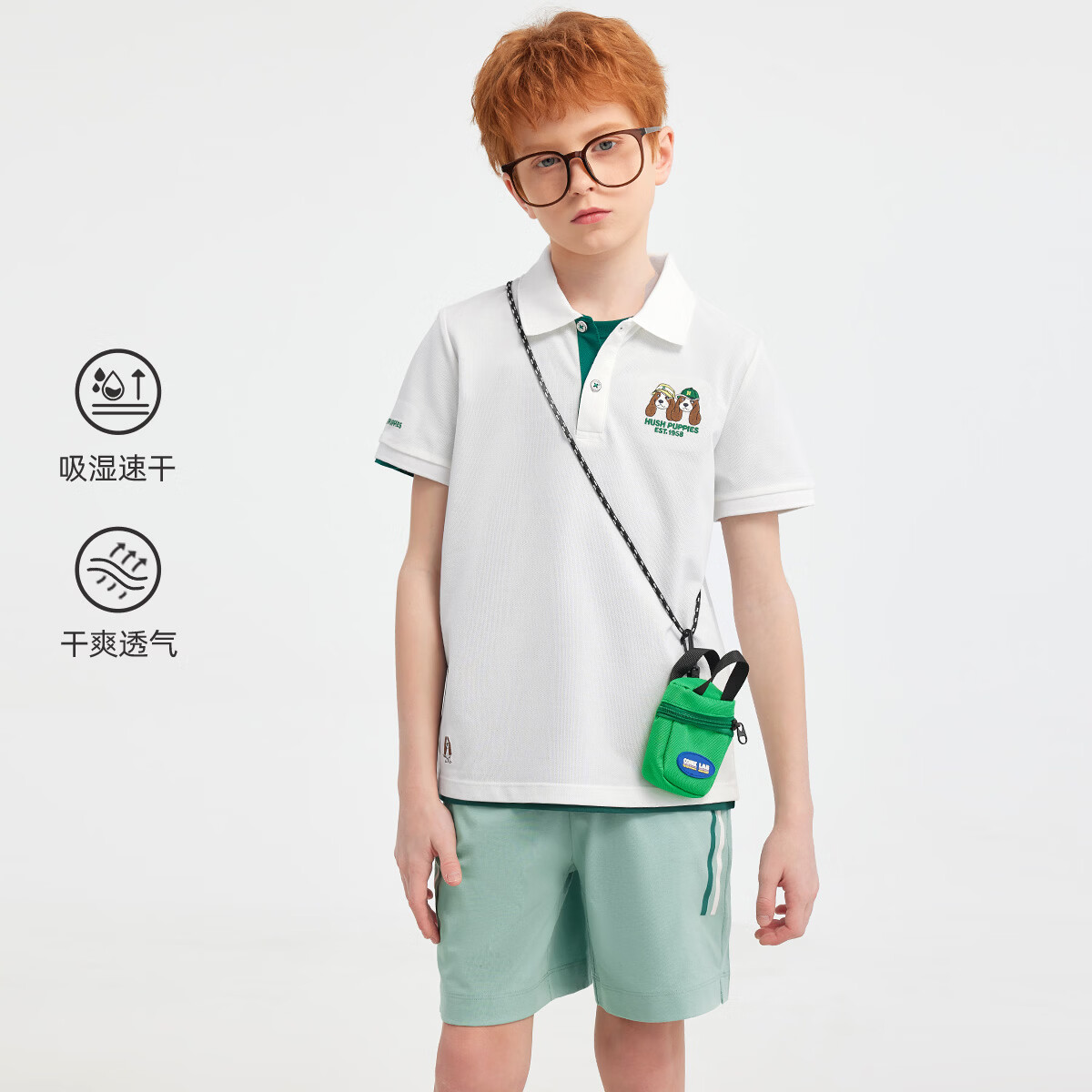  Hush Puppies/暇步士 吸湿速干 儿童Polo衫