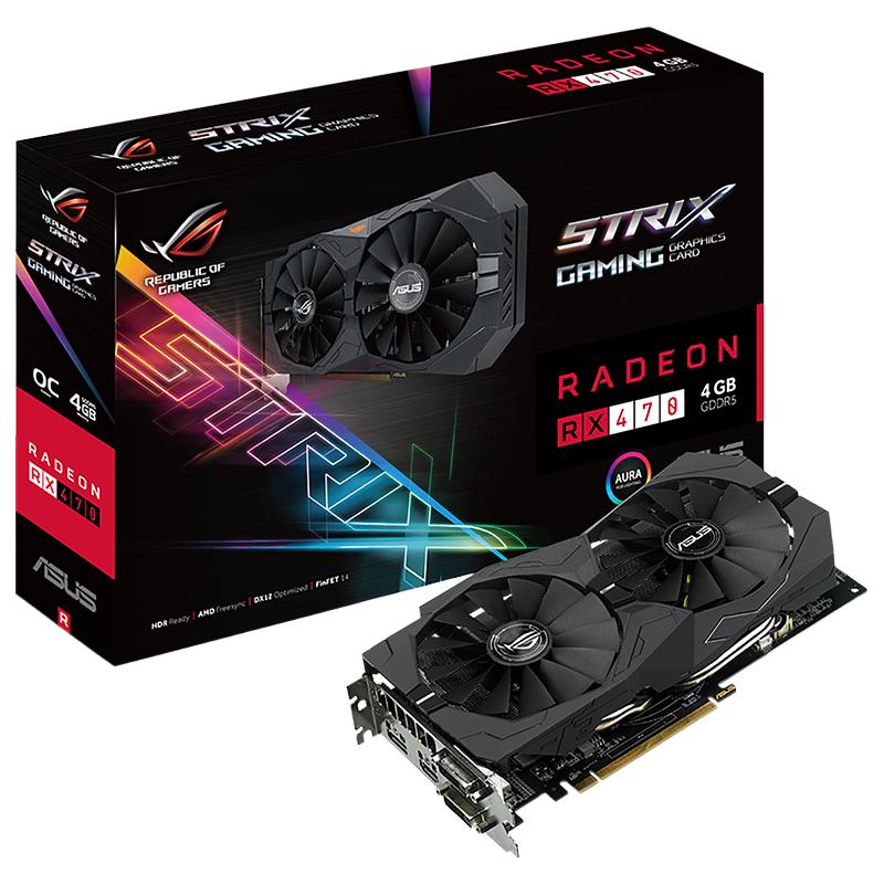 ROG 玩家国度 STRIX RX 470 04G GAMING 显卡 4GB 黑色
