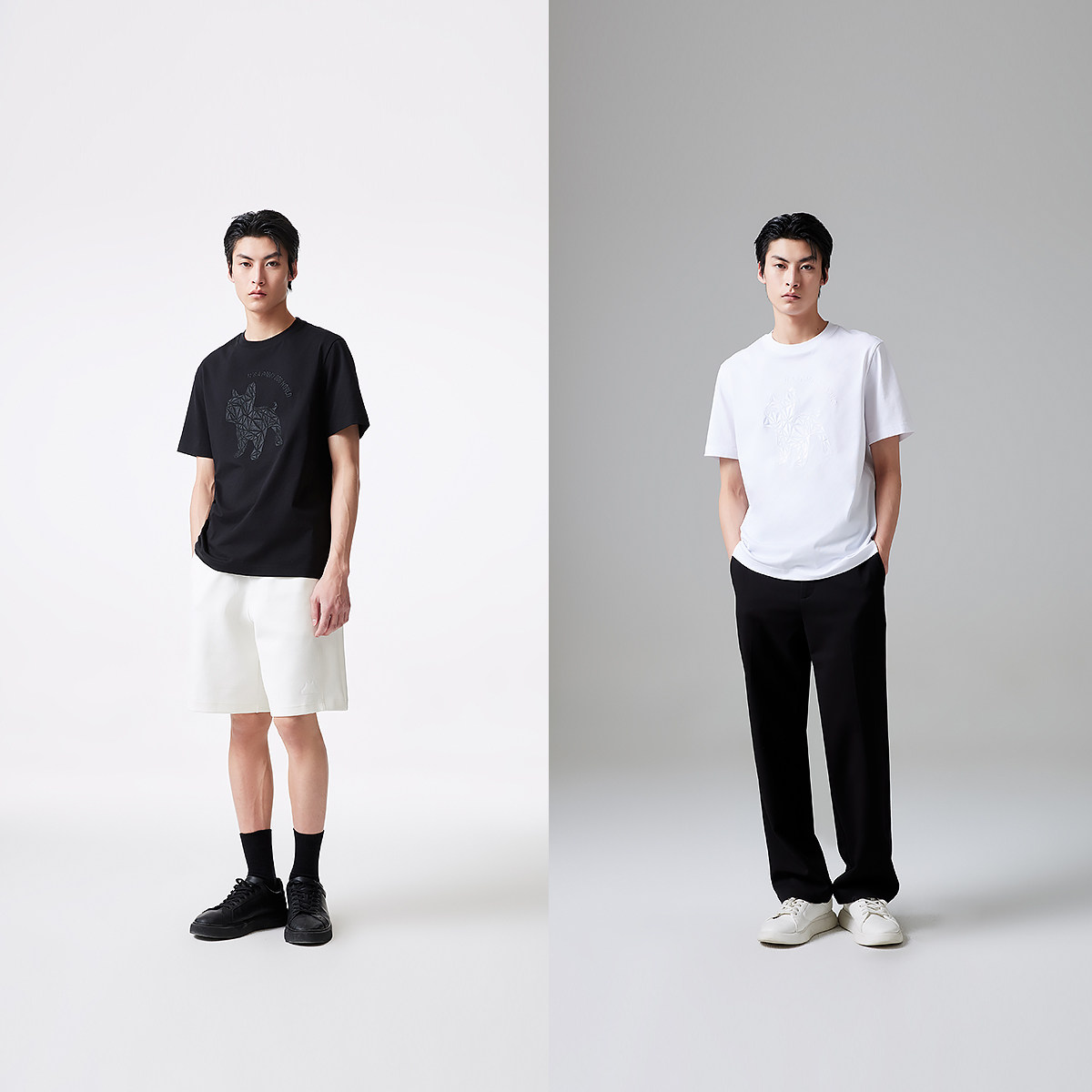  JACK&JONES/杰克琼斯 哥特字母刺绣印花 男士短袖T恤