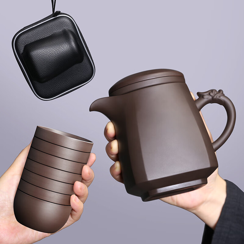  普经 紫砂茶具套装+茶壶+茶杯