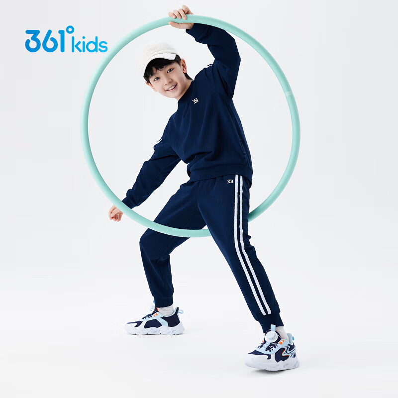  361° 儿童针织套装 可墨蓝/可墨蓝 160cm