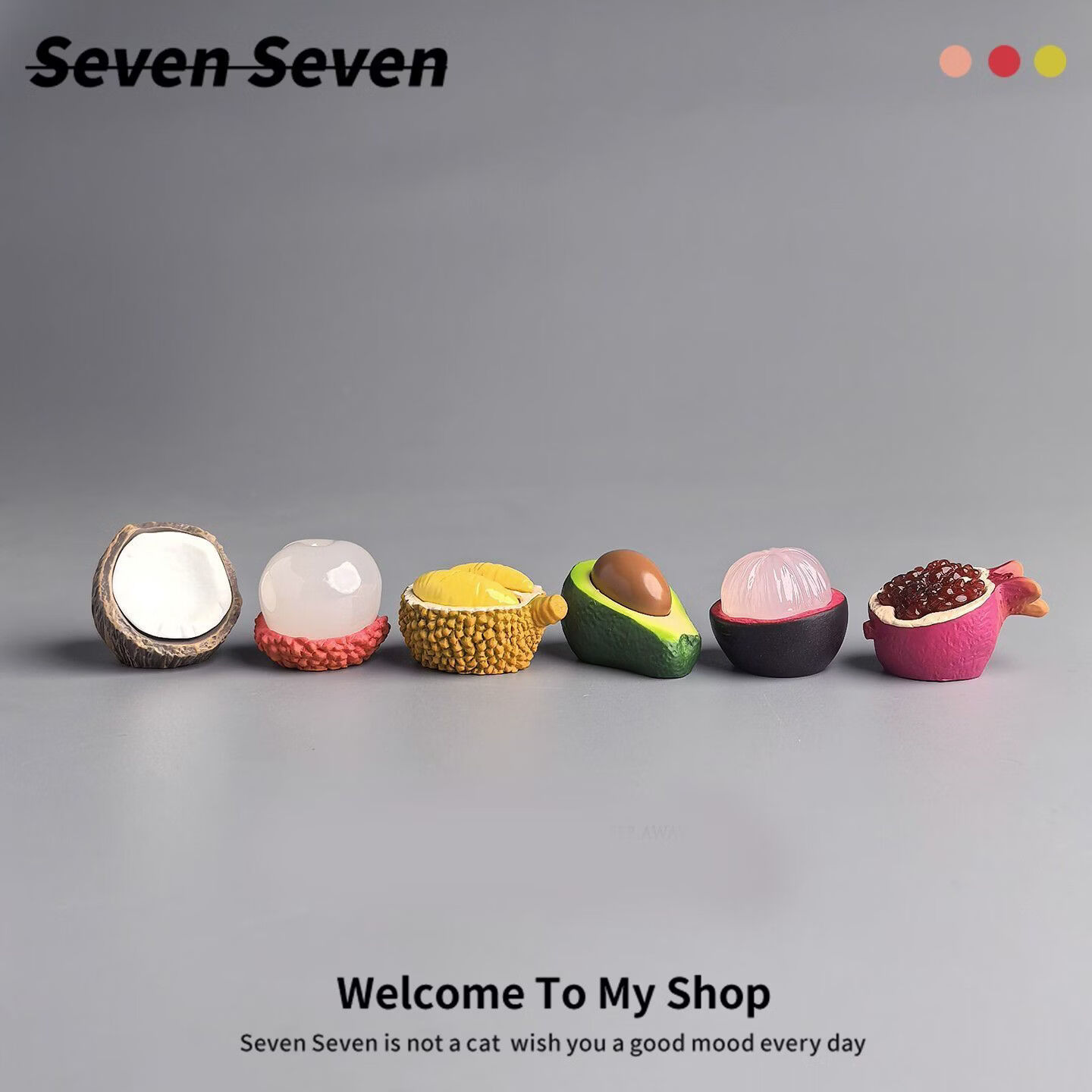  治愈系 仿真水果摆件套装 可爱剥壳小水果们【一套六个】送底胶