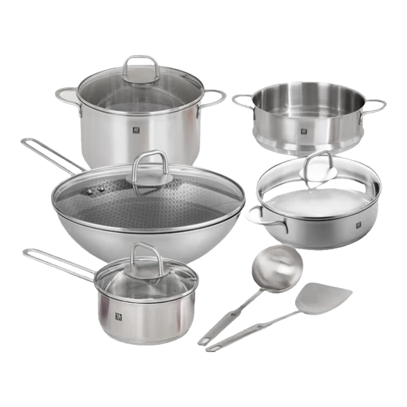  ZWILLING/双立人 含钛蜂窝 不锈钢锅具套装 含钛蜂窝炒锅 7件套