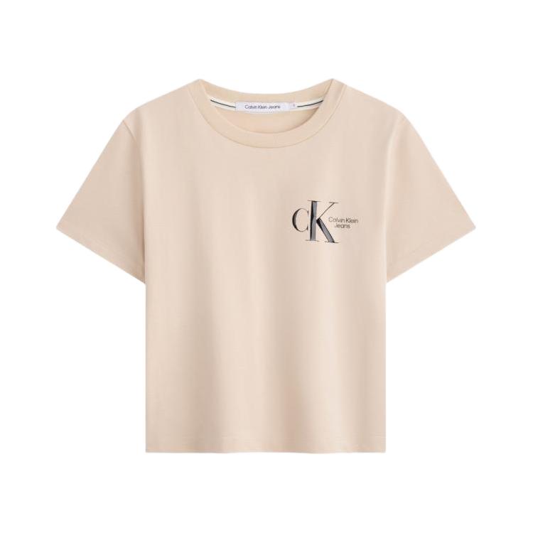  卡尔文·克莱恩/Calvin Klein 字母印花 女士短袖T恤