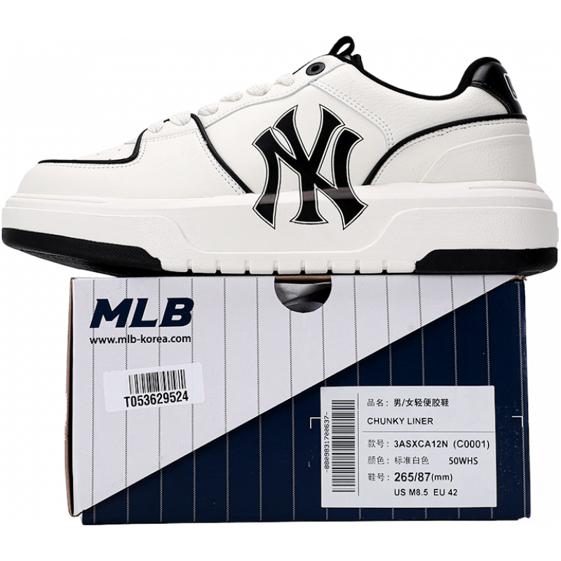  MLB/美国职棒大联盟 厚底增高 女士休闲鞋  50WHS/纽约洋基/白色/拍大半码 230/36.5