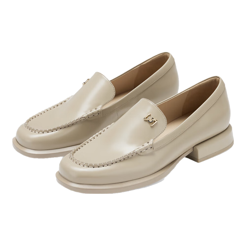  73hours/高跟73小时 粗跟 女士乐福鞋 杏色 36