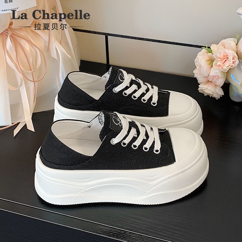  La Chapelle/拉夏贝尔 厚底增高 女士帆布鞋
