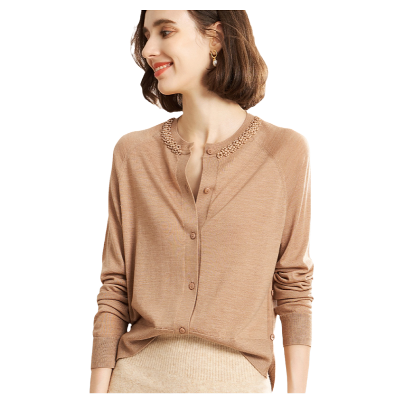  纯羊毛 女士针织开衫