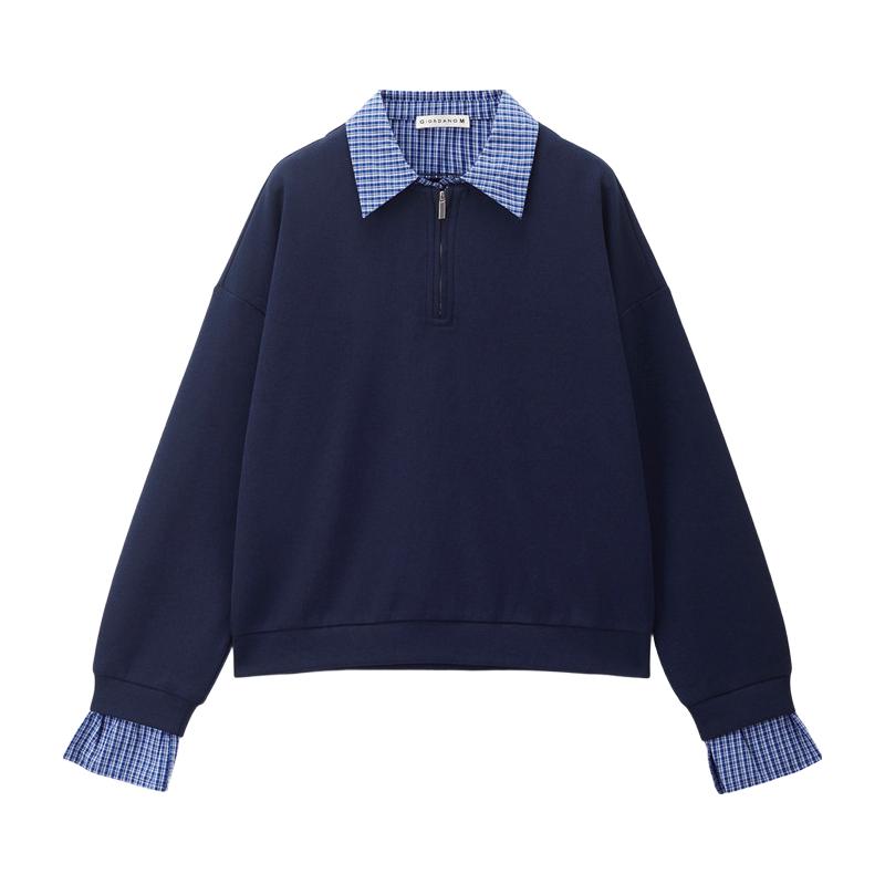  GIORDANO/佐丹奴 假两件拼接 女士卫衣