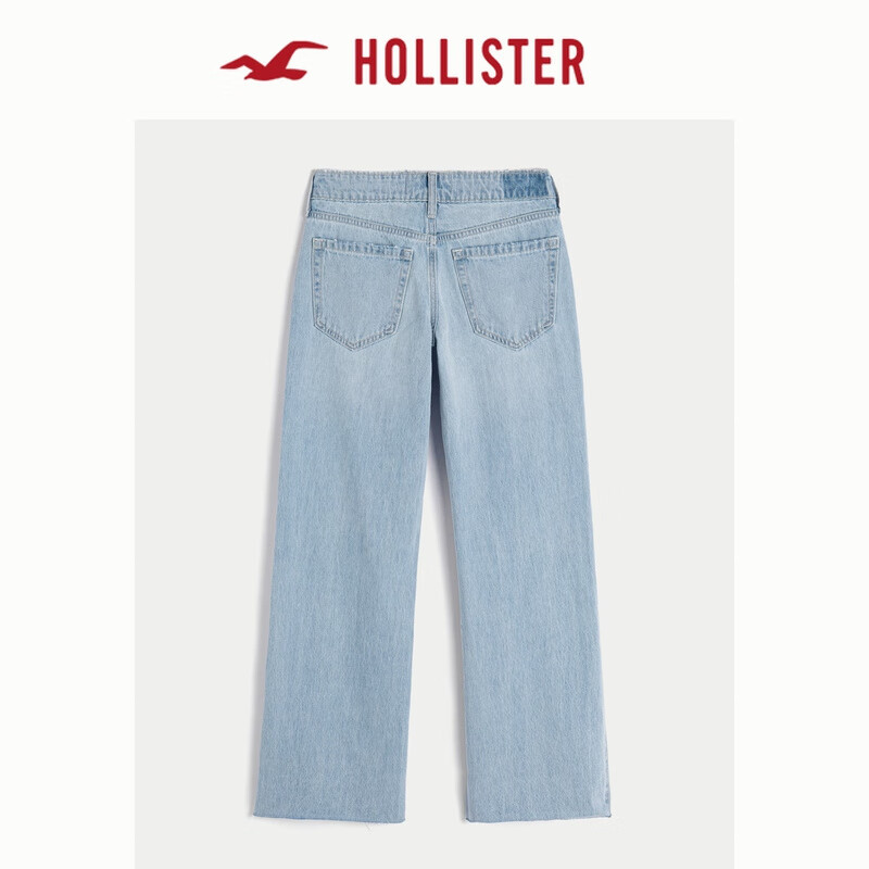  HOLLISTER/霍利斯特 宽松破洞直筒 女士牛仔裤