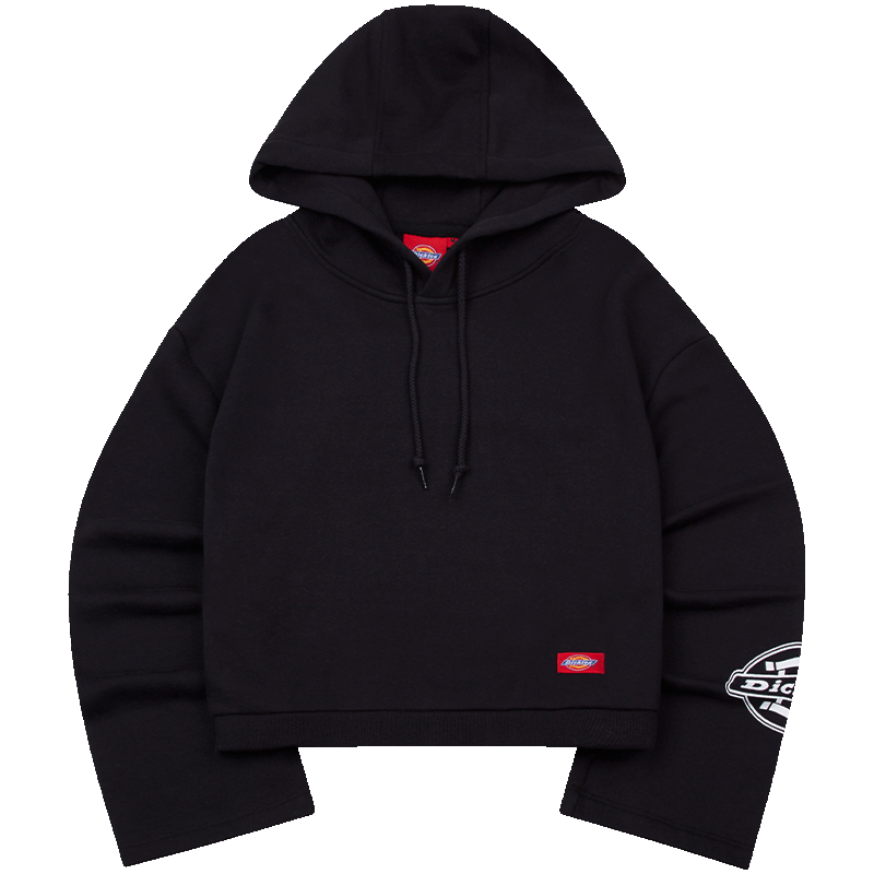  Dickies/帝客 袖部印花 女士连帽卫衣 黑色 XS