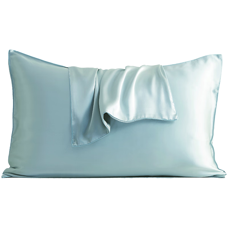  太湖雪 100%桑蚕丝绸 真丝枕套  琉璃蓝