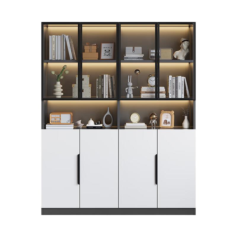  依尚格 防尘 实木书柜 玻璃柜门