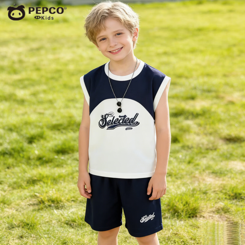 PEPCO/小猪班纳 拼接无袖 儿童套装