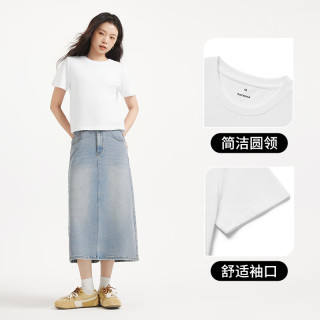 热风 女士基础正肩显瘦T恤2026年春夏季新款通勤气质百搭短袖t恤女上衣