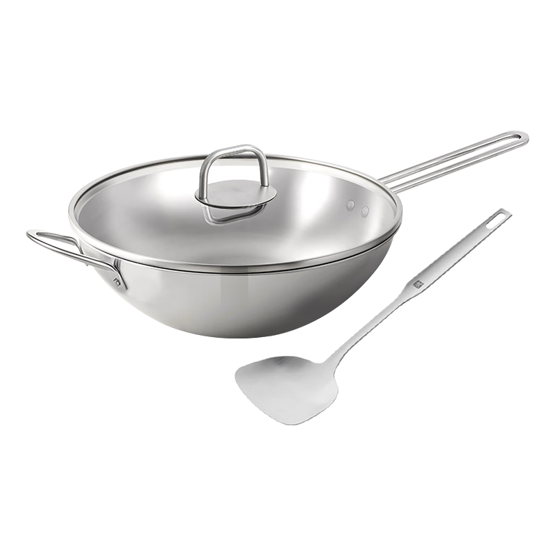  ZWILLING/双立人 无涂层 不锈钢炒锅+钢铲