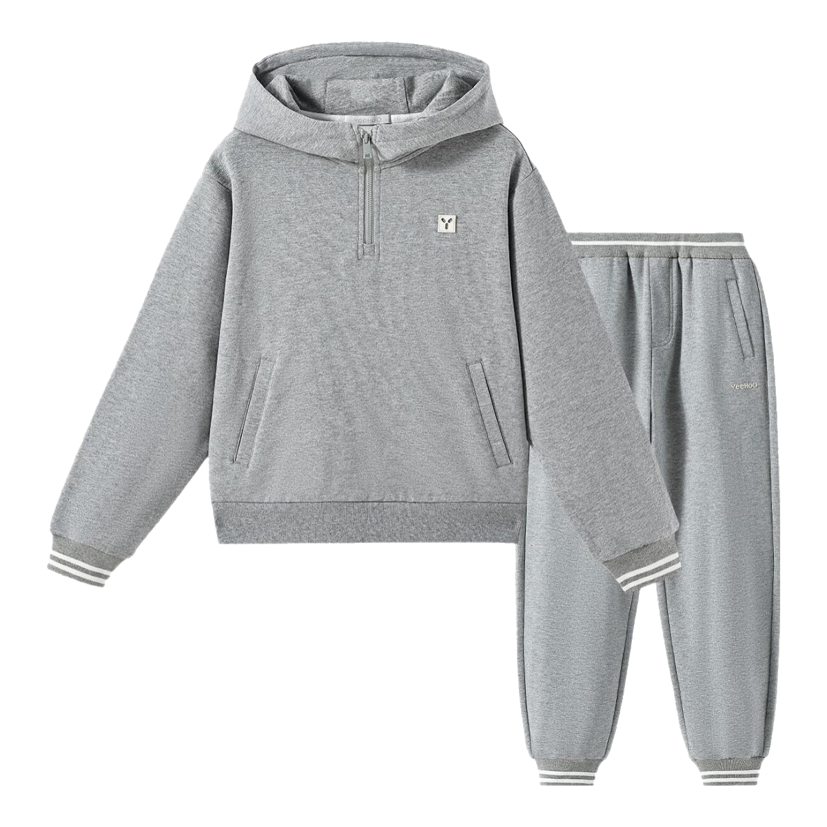  YeeHoO/英氏 青春活力 儿童运动套装 青春活力套装-花灰 140