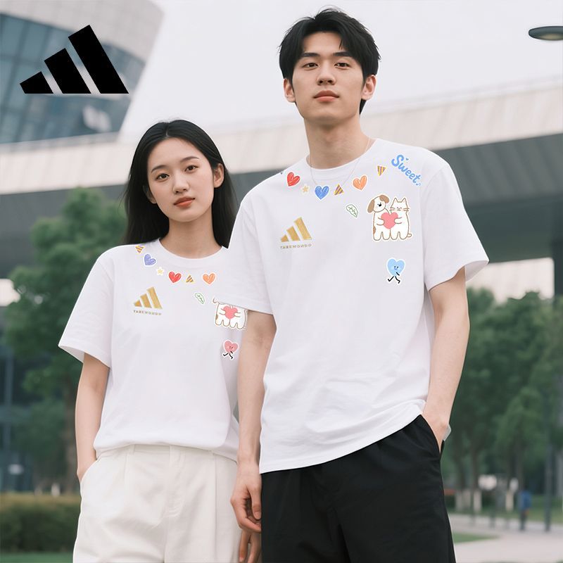  adidas/阿迪达斯 百搭印花 男女T恤