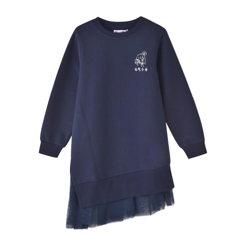  Pencil Club/铅笔俱乐部 不规则下摆 女童双层连衣裙