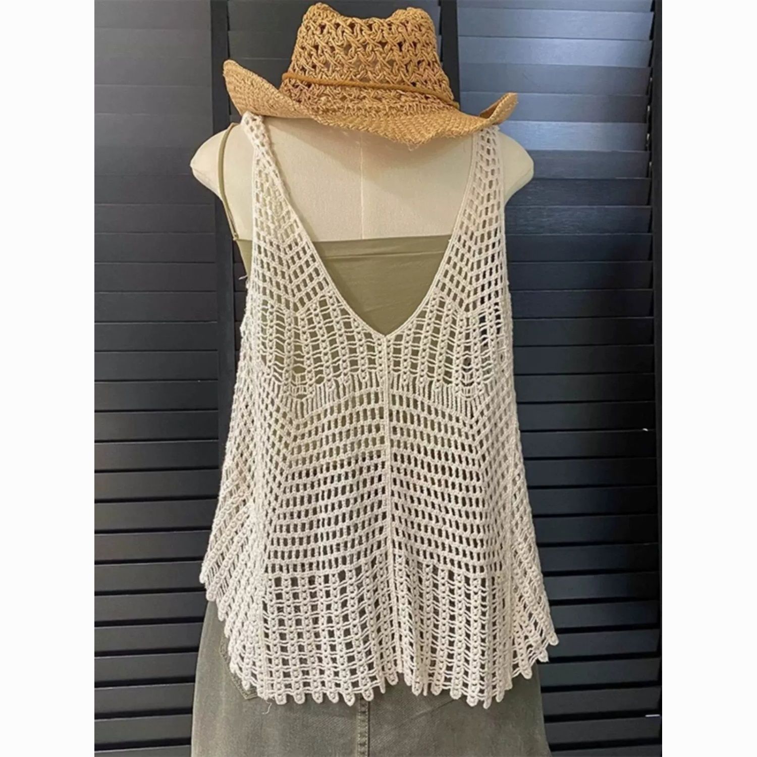  无品牌 镂空针织 女士吊带背心