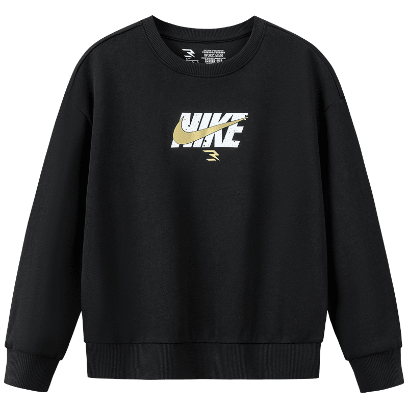  NIKE/耐克 撞色logo 儿童卫衣 正黑色 160 /76 【身高152-158cm】