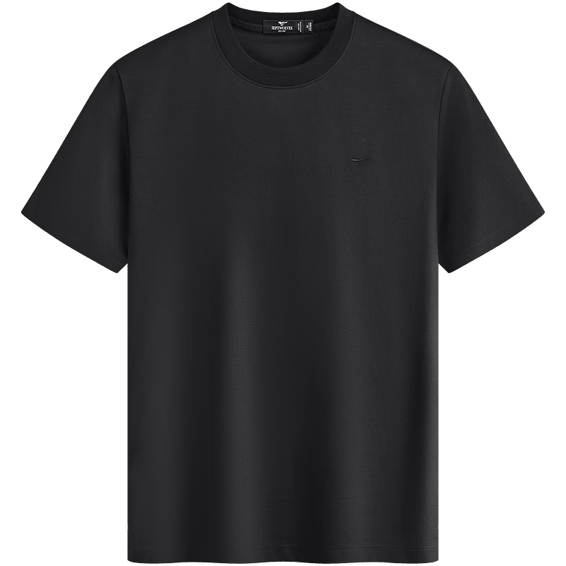  SEPTWOLVES/七匹狼 抗菌 男士短袖T恤 2XL 180/96A 001(黑色)