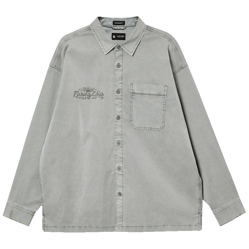  JACK&JONES/杰克琼斯 宽松翻领 男士牛仔衬衫 M