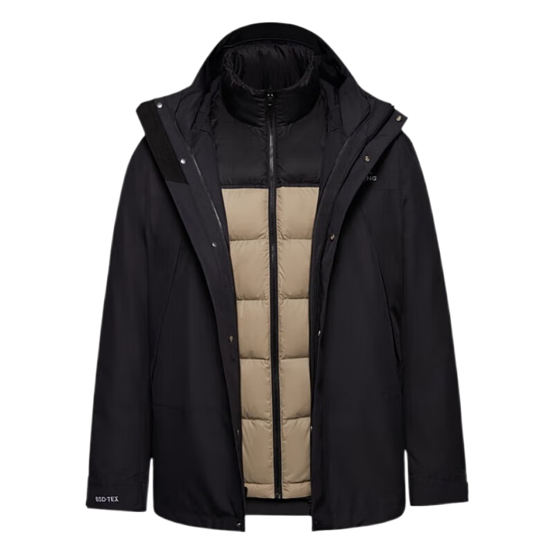  BOSIDENG/波司登 防风防水 鹅绒冲锋衣羽绒服 黑色8056 160/84A