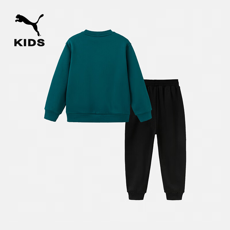  PUMA/彪马 加绒 儿童套装 绿黑色调00349 110 cm