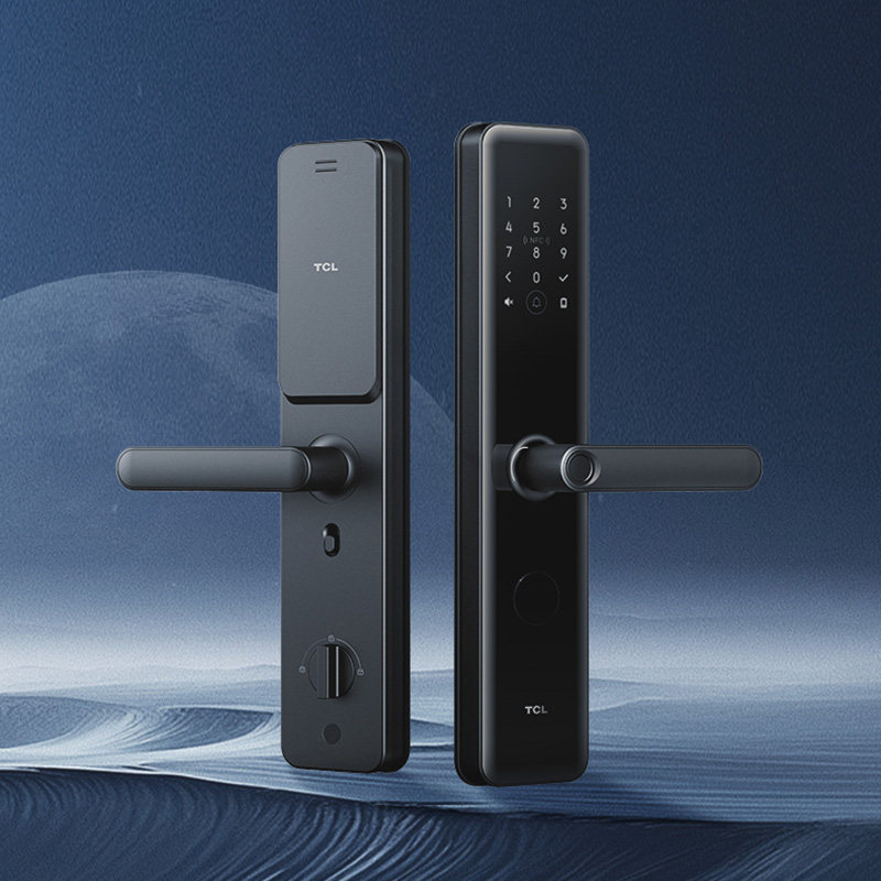  TCL 双校准指纹 智能门锁 曜石黑
