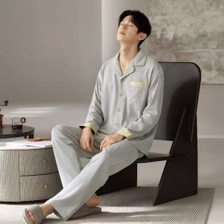 勋阳宇乐 100%纯棉 男士睡衣套装
