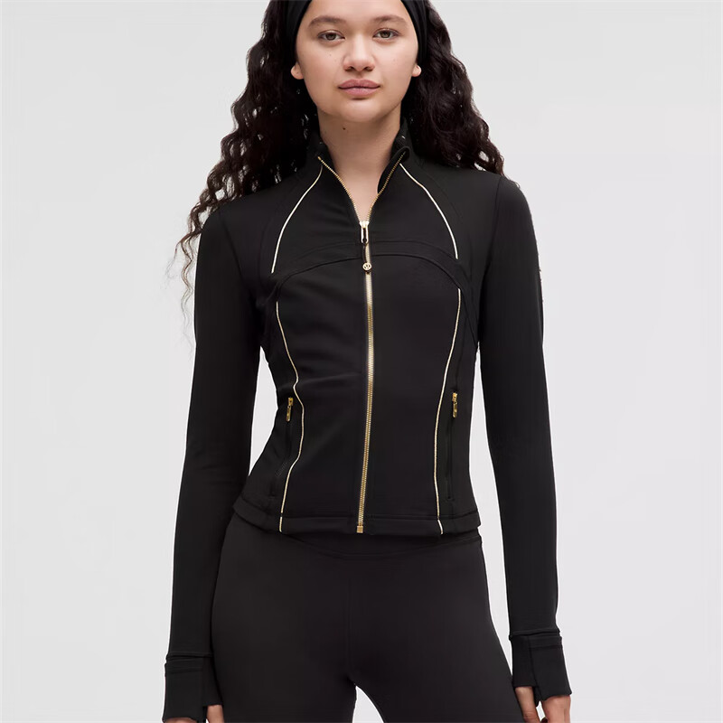 lululemon Define 吸湿排汗 黑金 瑜伽夹克