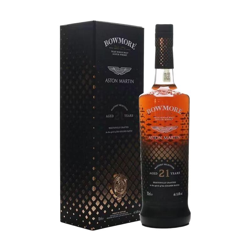  BOWMORE 苏格兰原瓶 单一麦芽威士忌 波摩21年阿斯顿马丁联名 700mL 1瓶