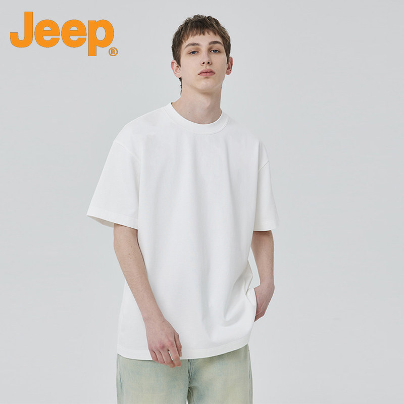  Jeep/吉普 新疆长绒棉 男士短袖T恤