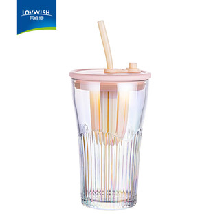  LOVWISH/乐唯诗 电镀 玻璃杯 吸管 盖杯