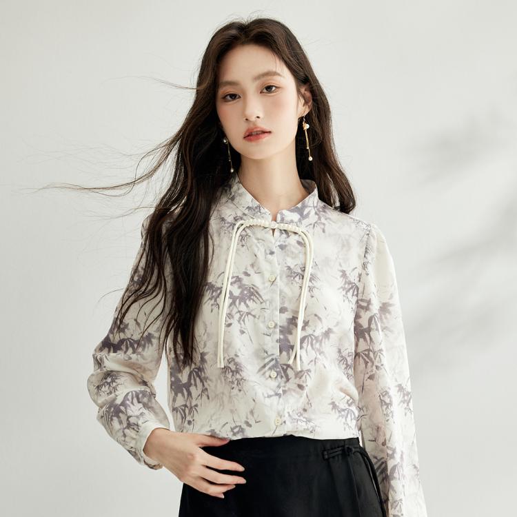  INMAN/茵曼 国风新中式立领 女士衬衫
