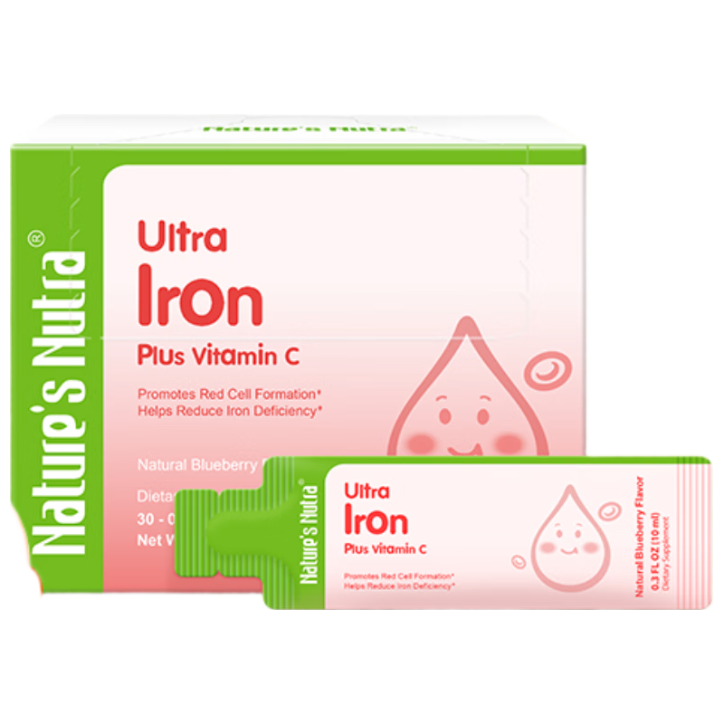  Nature’s Nutra/莱思纽卡 甘氨酸螯合铁 儿童补铁剂 双铁VC30条（1岁以上可用）