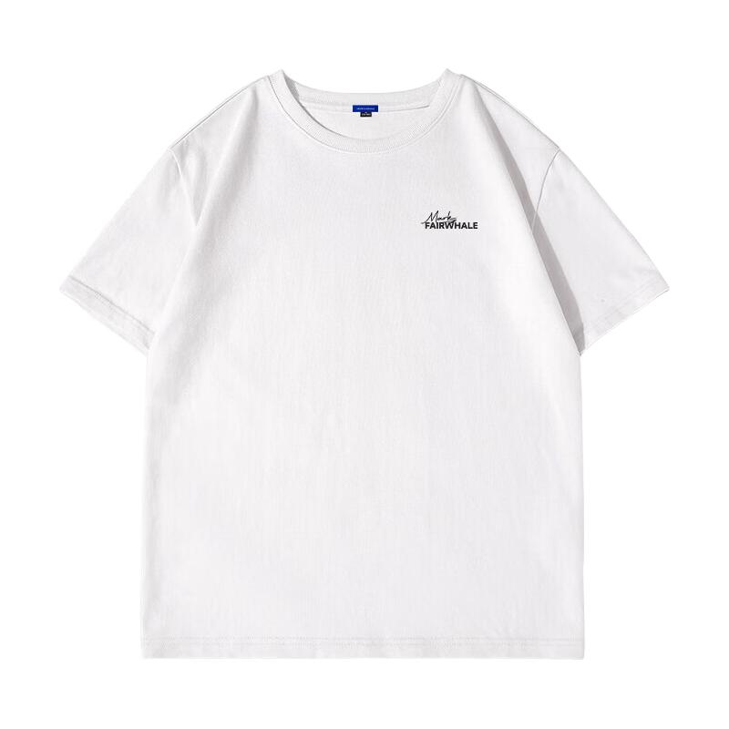  MARK FAIRWHALE/马克华菲 纯棉 男士短袖T恤 XL 【棉】-白#JMK反差字