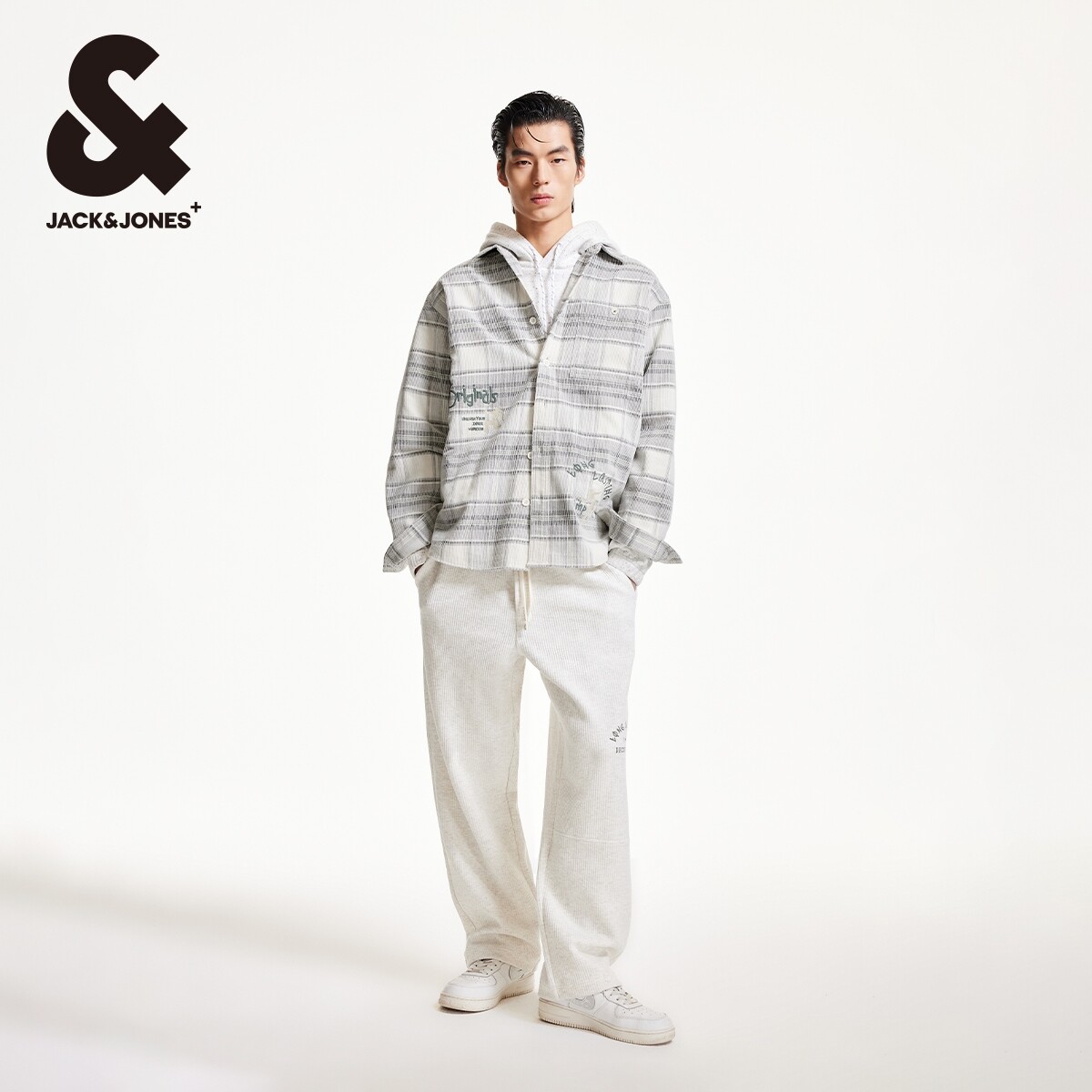  JACK&JONES/杰克琼斯 字母刺绣 男士宽松衬衫